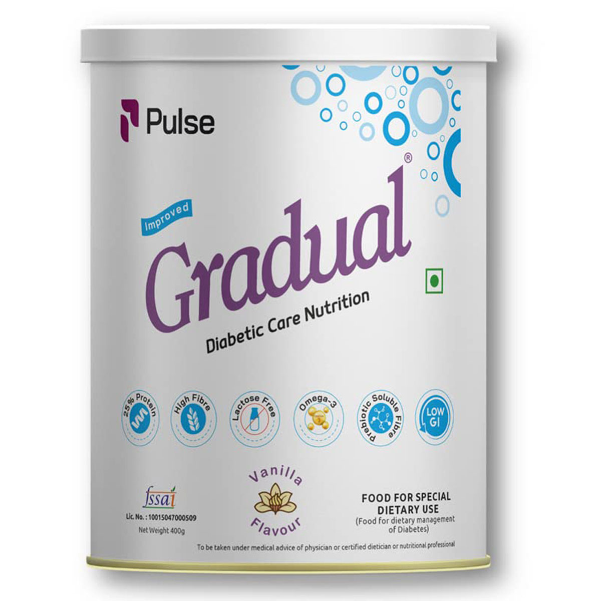 Gradual Diabetic Care Vanilla Powder 400 gm, Pack of 1 Gradual Diabetic Care Vanilla Powder 400 gm, Pack of 1