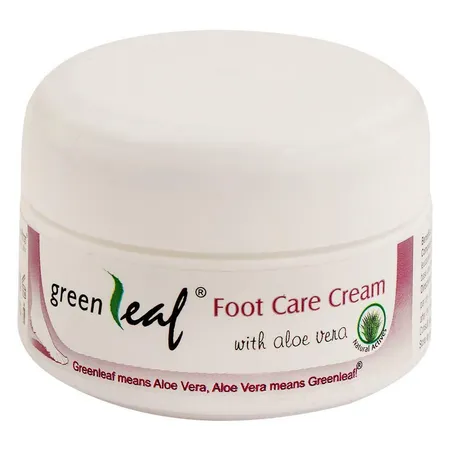 Green Leaf Foot Care Cream 50 gm | With Aloe Vera | Relieves Dry, Chapped & Cracked Heels