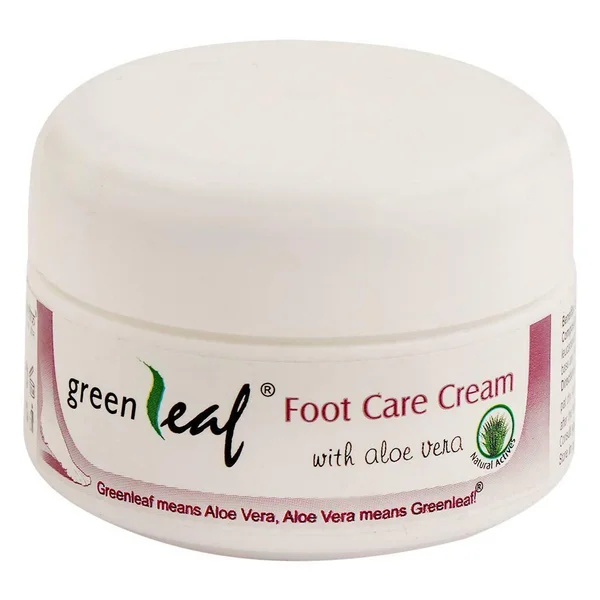 Green Leaf Foot Care Cream 50 gm | With Aloe Vera | Relieves Dry, Chapped &amp; Cracked Heels, Pack of 1
