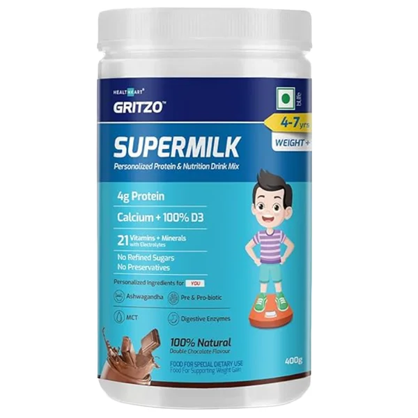 Gritzo Supermilk 4-7 yrs Kids Double Chocolate Flavour 400 gm