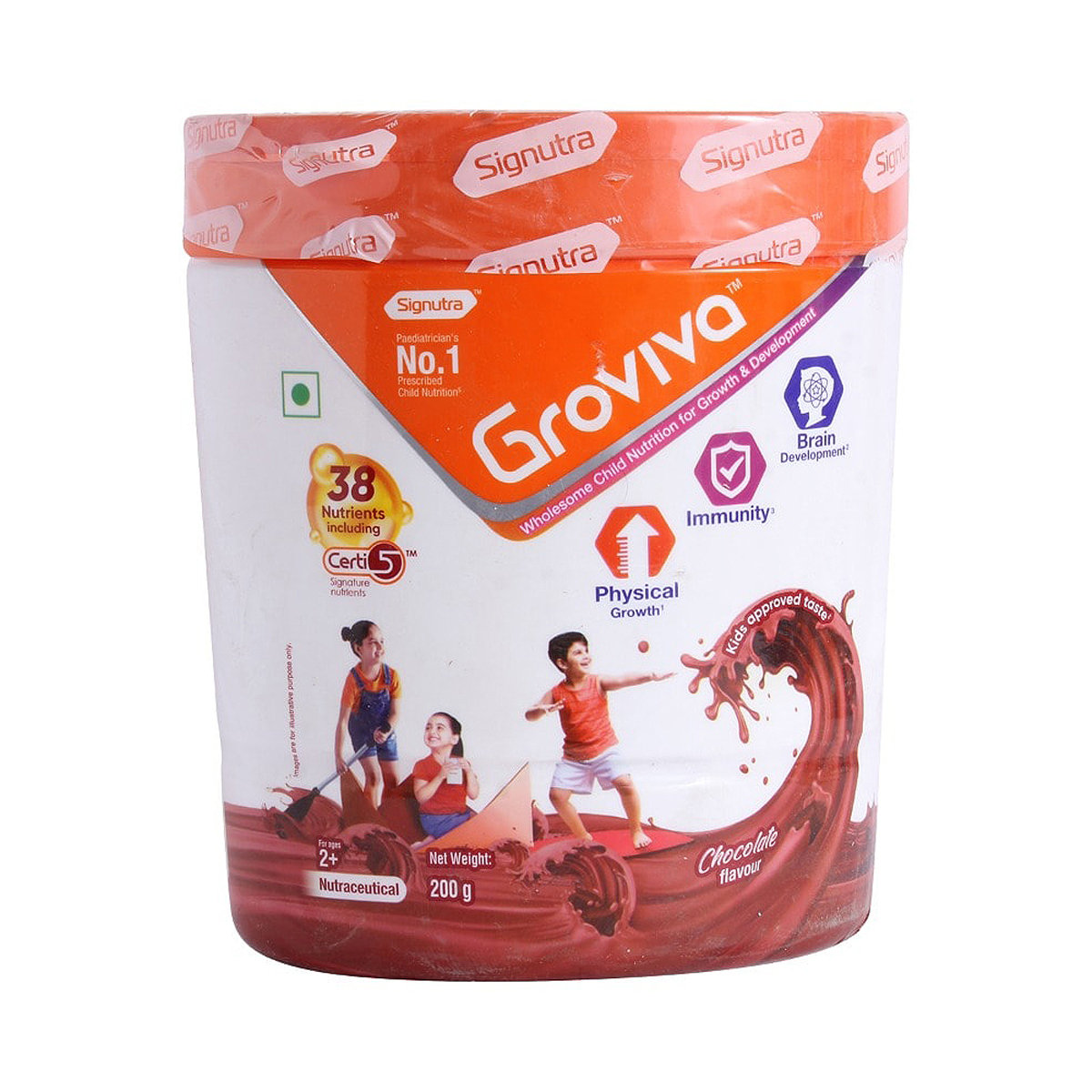 Groviva Chocolate Powder 200 gm, Pack of 1 Groviva Chocolate Powder 200 gm, Pack of 1
