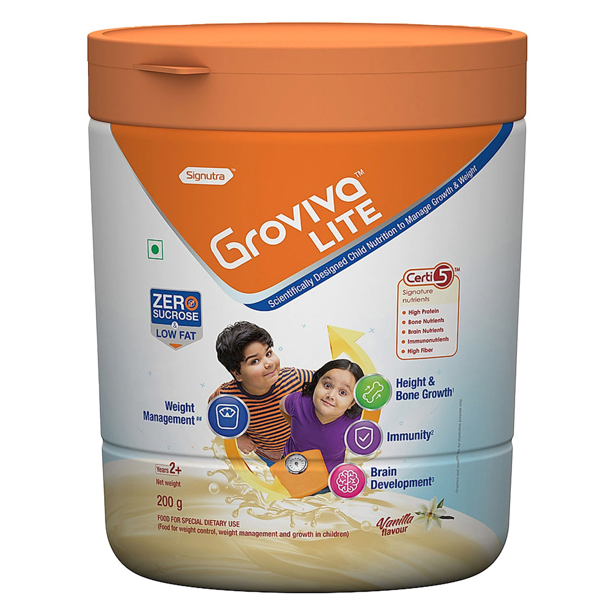 Groviva Lite Vanilla Flavour Powder 200 gm, Pack of 1 Groviva Lite Vanilla Flavour Powder 200 gm, Pack of 1