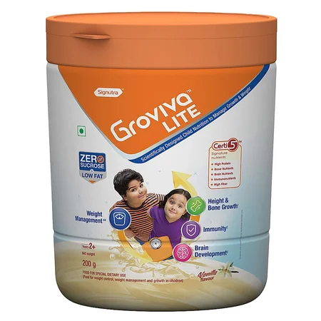 Groviva Lite Vanilla Flavour Powder 200 gm