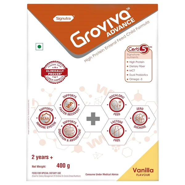 Groviva Advance Vanilla Flavour Powder 400 gm