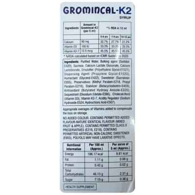 Gromincal-K2 Syrup 150 ml, Pack of 1 SYRUP