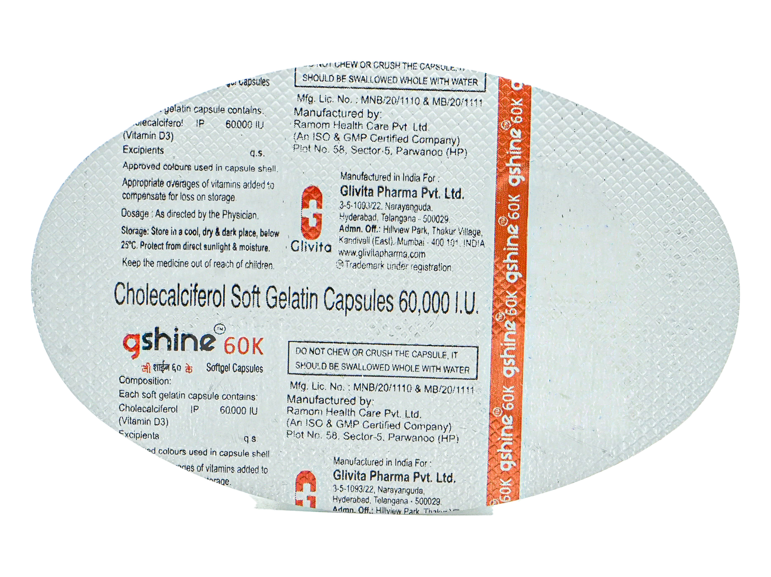 Gshine 60K Soft Gelatin Capsule 4's, Pack of 4 Gshine 60K Soft Gelatin Capsule 4's, Pack of 4