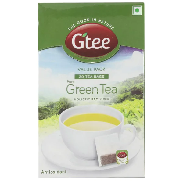 Gtee Pure Green Tea Bags, 20 Count, Pack of 1