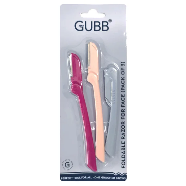 Gubb Foldable Razor For Face, 3 Count, Pack of 1