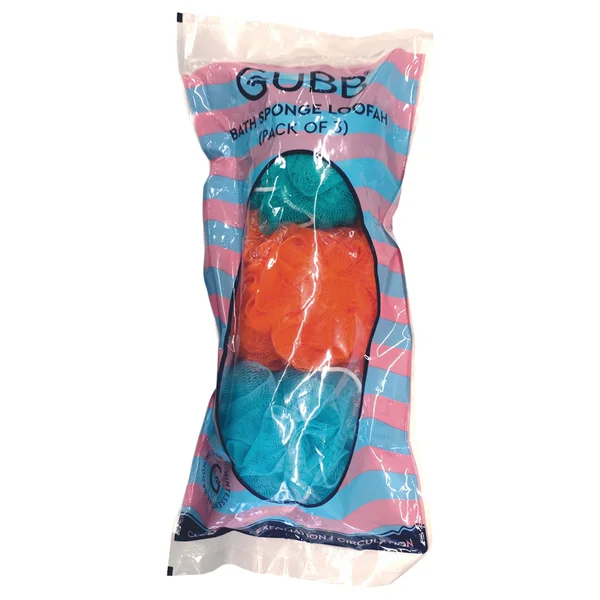 Gubb Bath Sponge Loofah, 3 Count, Pack of 1