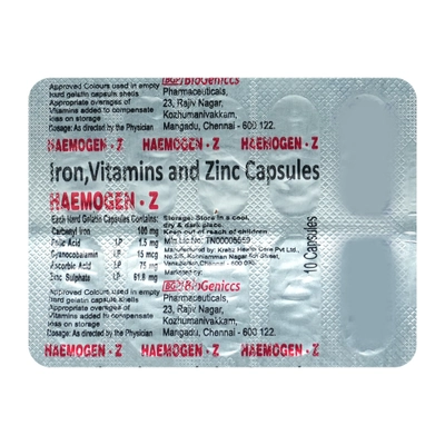 Haemogen Z Capsule 10's, Pack of 10 CAPSULES