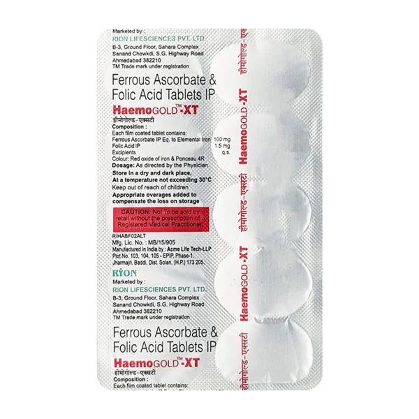 Haemogold-XT Tablet 10's, Pack of 10 TabletS