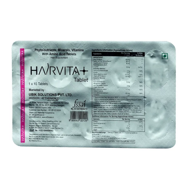 Hairvita Plus Tablet 10's, Pack of 10