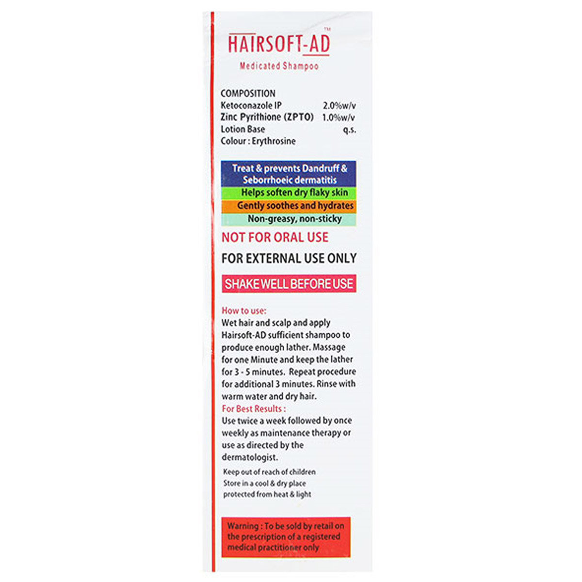 Hairsoft-AD Shampoo 100 ml, Pack of 1 Shampoo Hairsoft-AD Shampoo 100 ml, Pack of 1 Shampoo