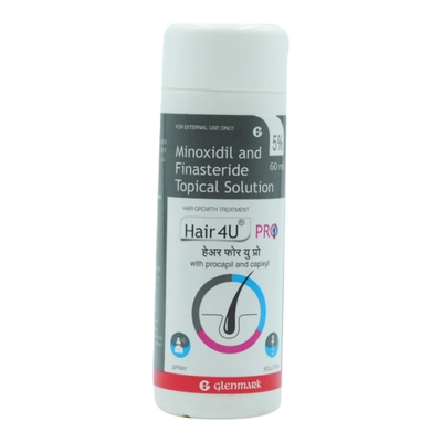 Hair 4U Pro 5% Topical Solution 60 ml, Pack of 1 SOLUTION