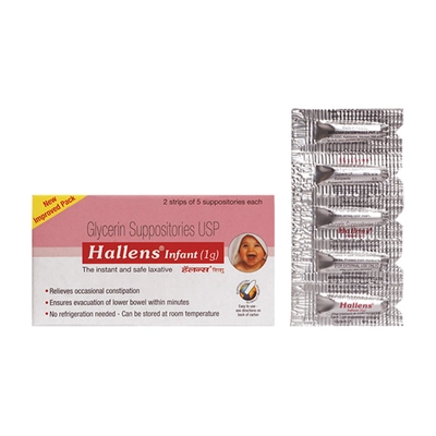 Hallens Infant 1gm Glycerin Suppositories 5's, Pack of 5 SuppositoryS