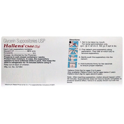 Hallens Child 2G Suppositories 7's, Pack of 7 SuppositoryS