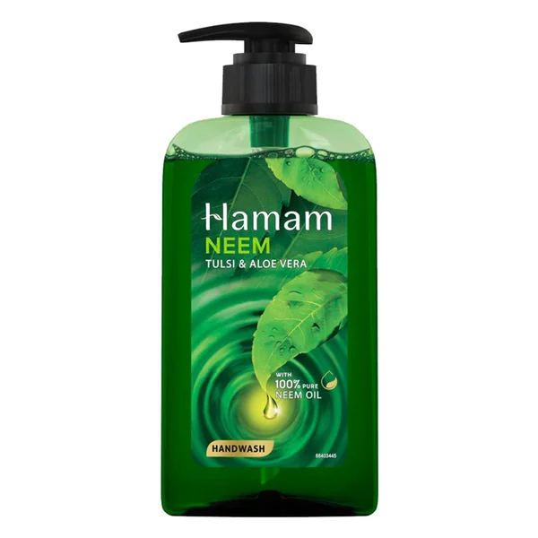 Hamam Neem Tulsi &amp; Aloe Vera Handwash 190 ml | 100 % Pure Neem Oil | Removes Impurities | Keep Hand Clean, Pack of 1