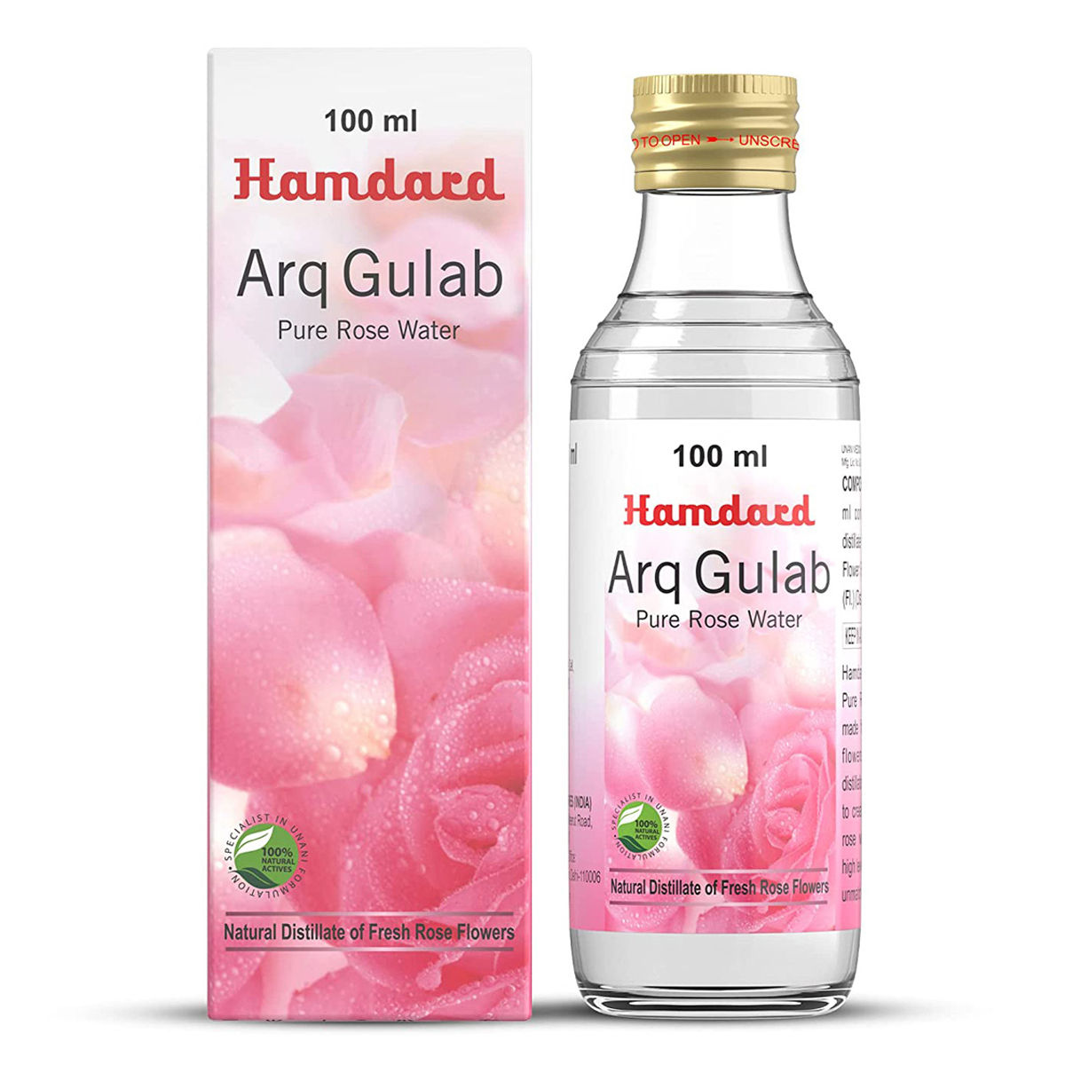 Hamdard Arq Gulab Rose Water 100 ml Pure Rose Water Refreshes