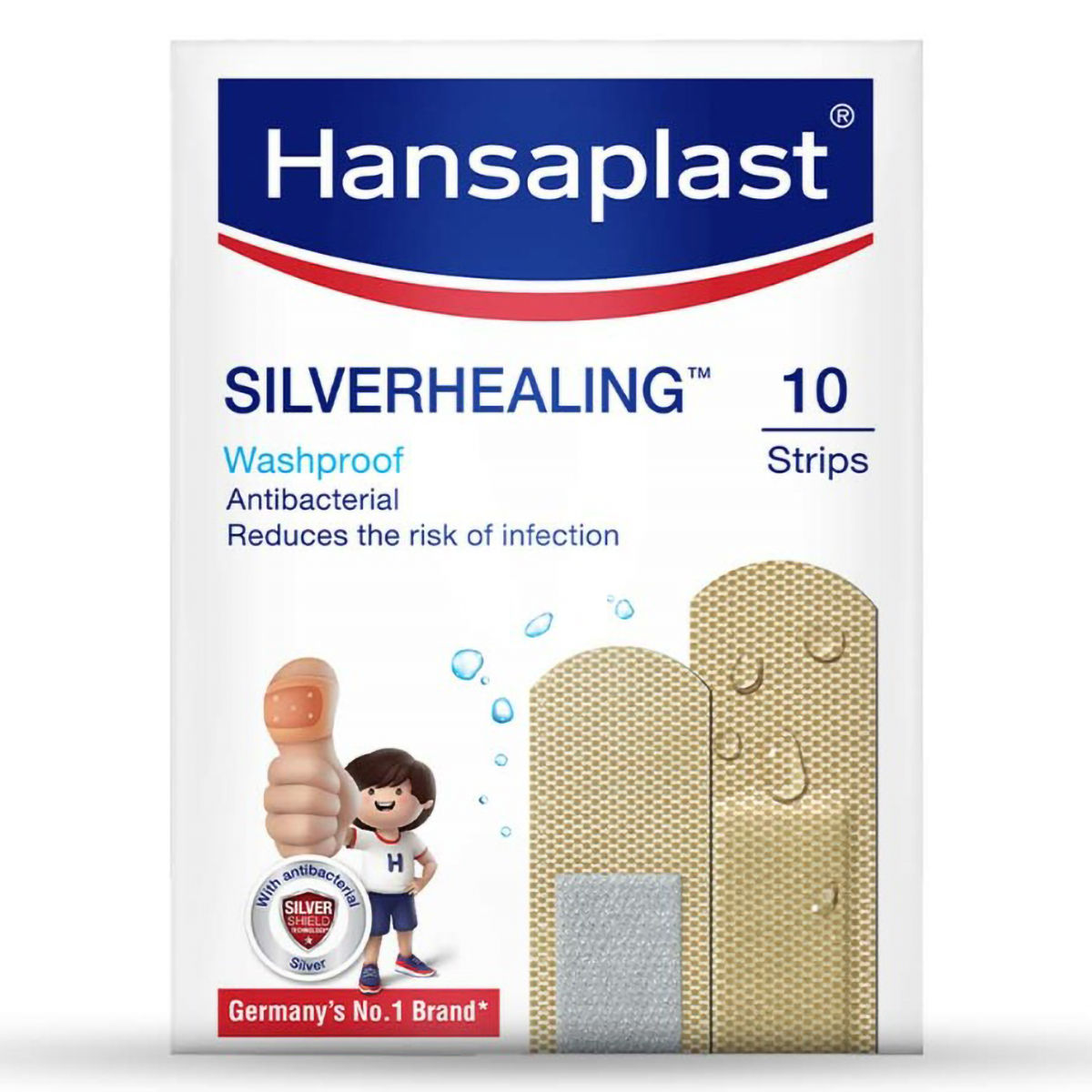 Buy Hansaplast Silverhealing Washproof Strips, 10 Count Online