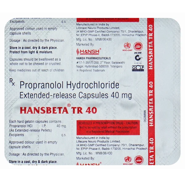Hansbeta TR 40 Capsule 10's, Pack of 10 CapsuleS