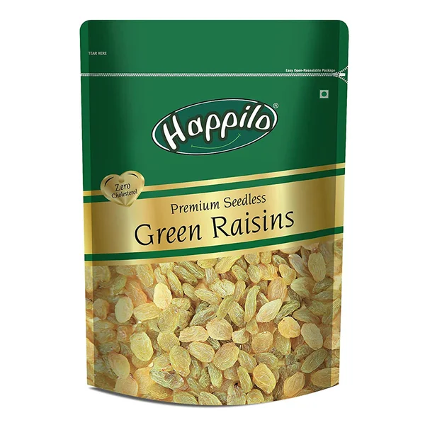 Happilo Prem Seedless Green Raisins 250 gm, Pack of 1