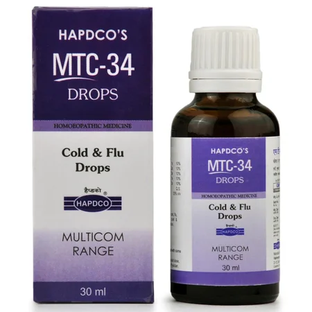 Hapdco MTC-34 Cold & Flu Drops, 30 ml