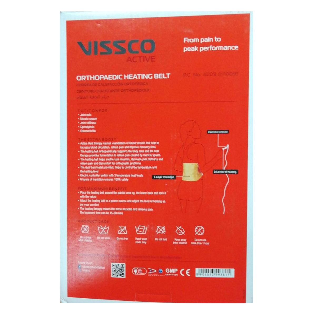 Vissco Active Orthopaedic Heating Belt, 1 Count, Pack of 1 Vissco Active Orthopaedic Heating Belt, 1 Count, Pack of 1