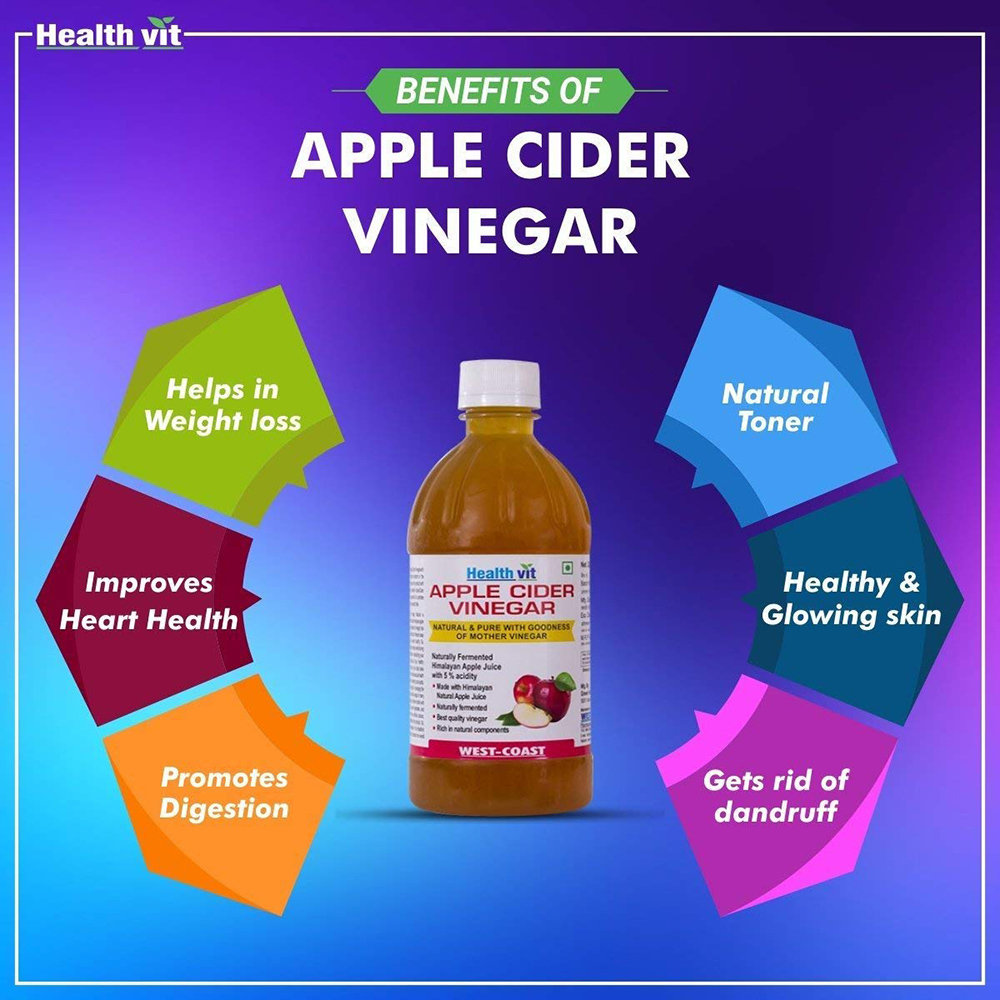 Healthvit Organic Apple Cider Vinegar, 500 ml, Pack of 1 Healthvit Organic Apple Cider Vinegar, 500 ml, Pack of 1