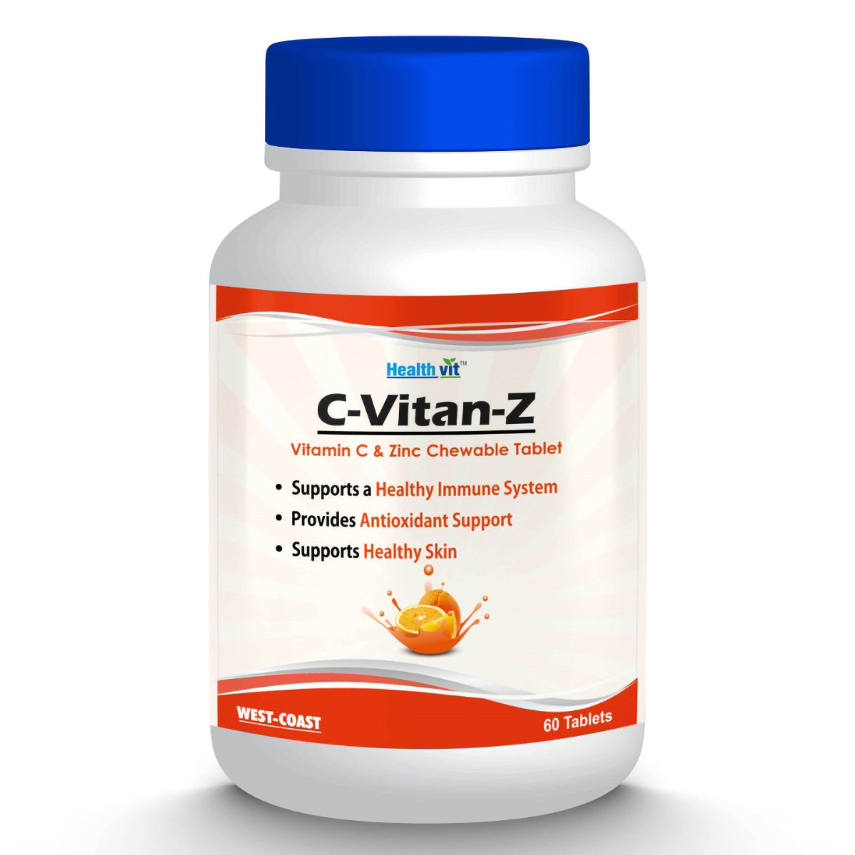 Healthvit C-Vitan-Z Vitamin C & Zinc Chewable, 60 Tablets, Pack of 1 Healthvit C-Vitan-Z Vitamin C & Zinc Chewable, 60 Tablets, Pack of 1