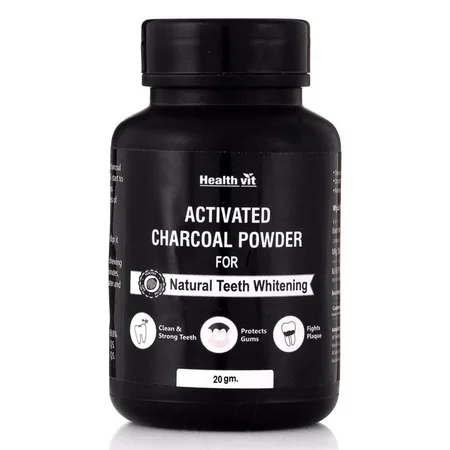 Healthvit Teeth Whitening Charcoal Powder, 20 gm