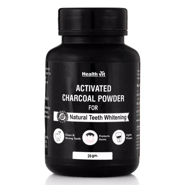 Healthvit Teeth Whitening Charcoal Powder, 20 gm, Pack of 1