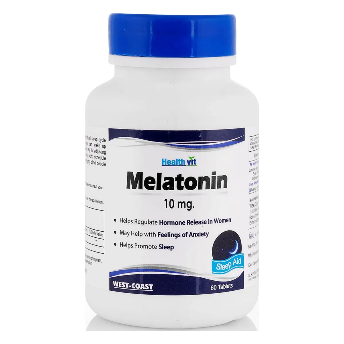 Buy Healthvit Melatonin 10 mg, 60 Tablets 19 Minutes Delivery