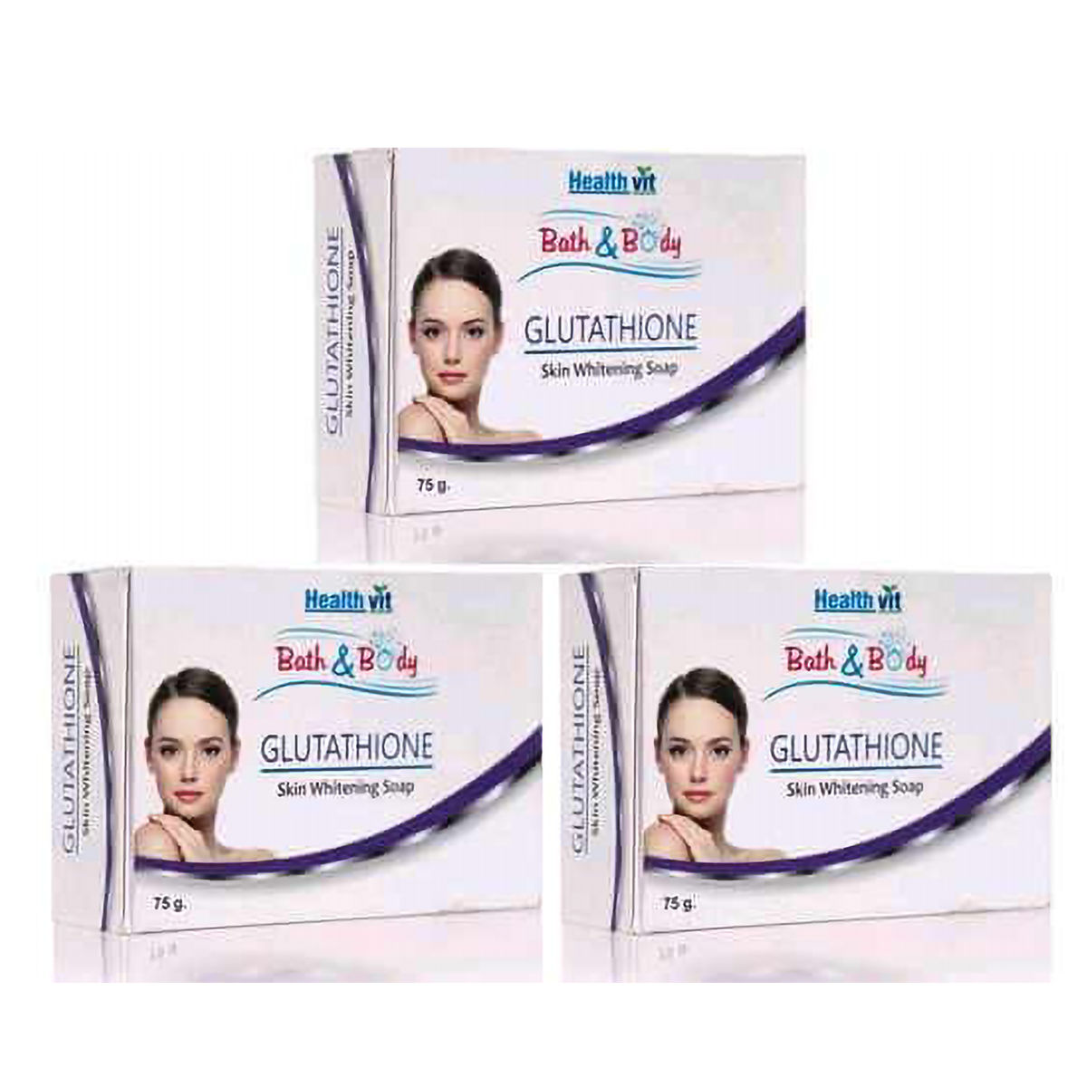 Buy Healthvit Bath & Body Glutathione Soap, 225 gm (3 x 75 gm) Online