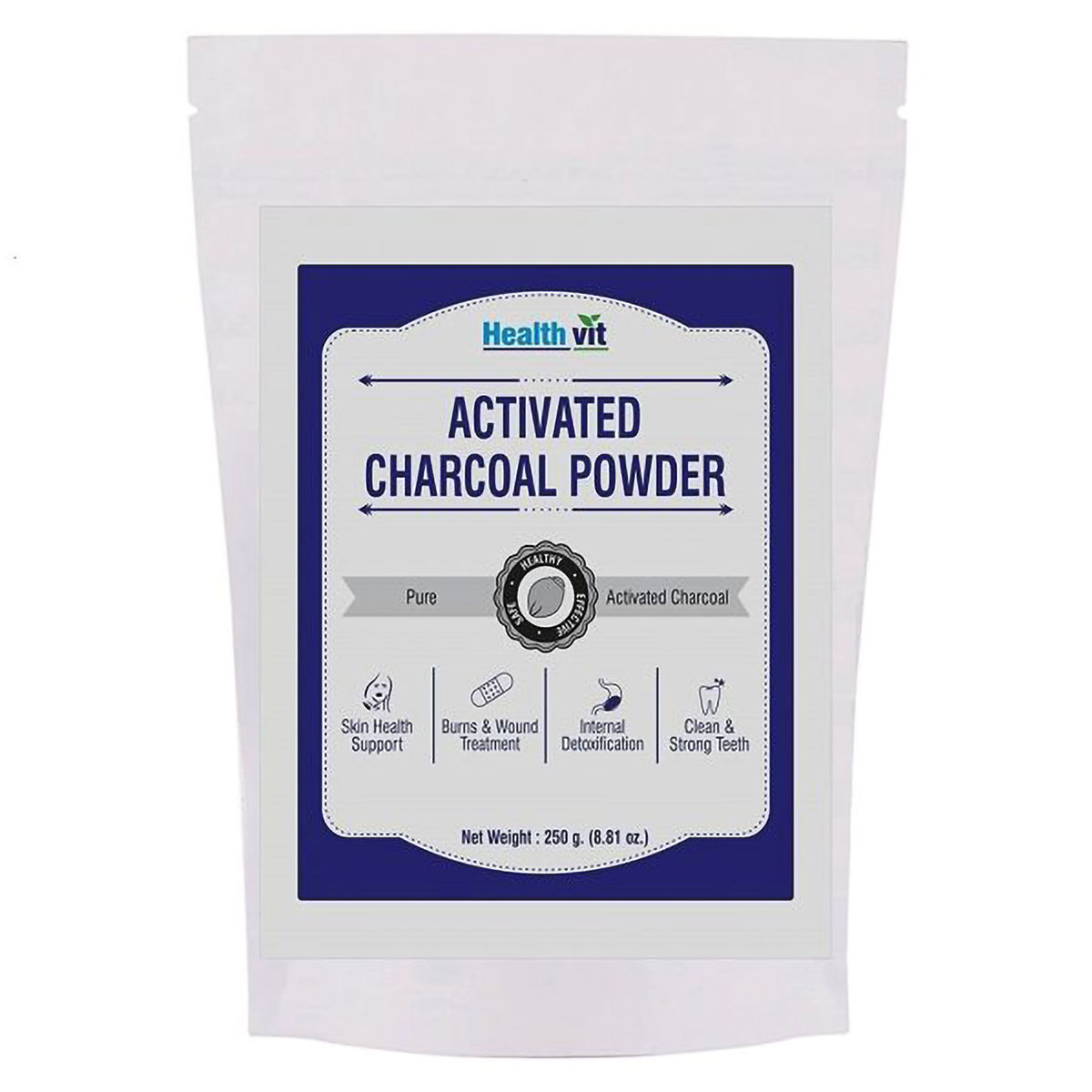 Buy Healthvit Activated Charcoal Powder, 250 gm Online