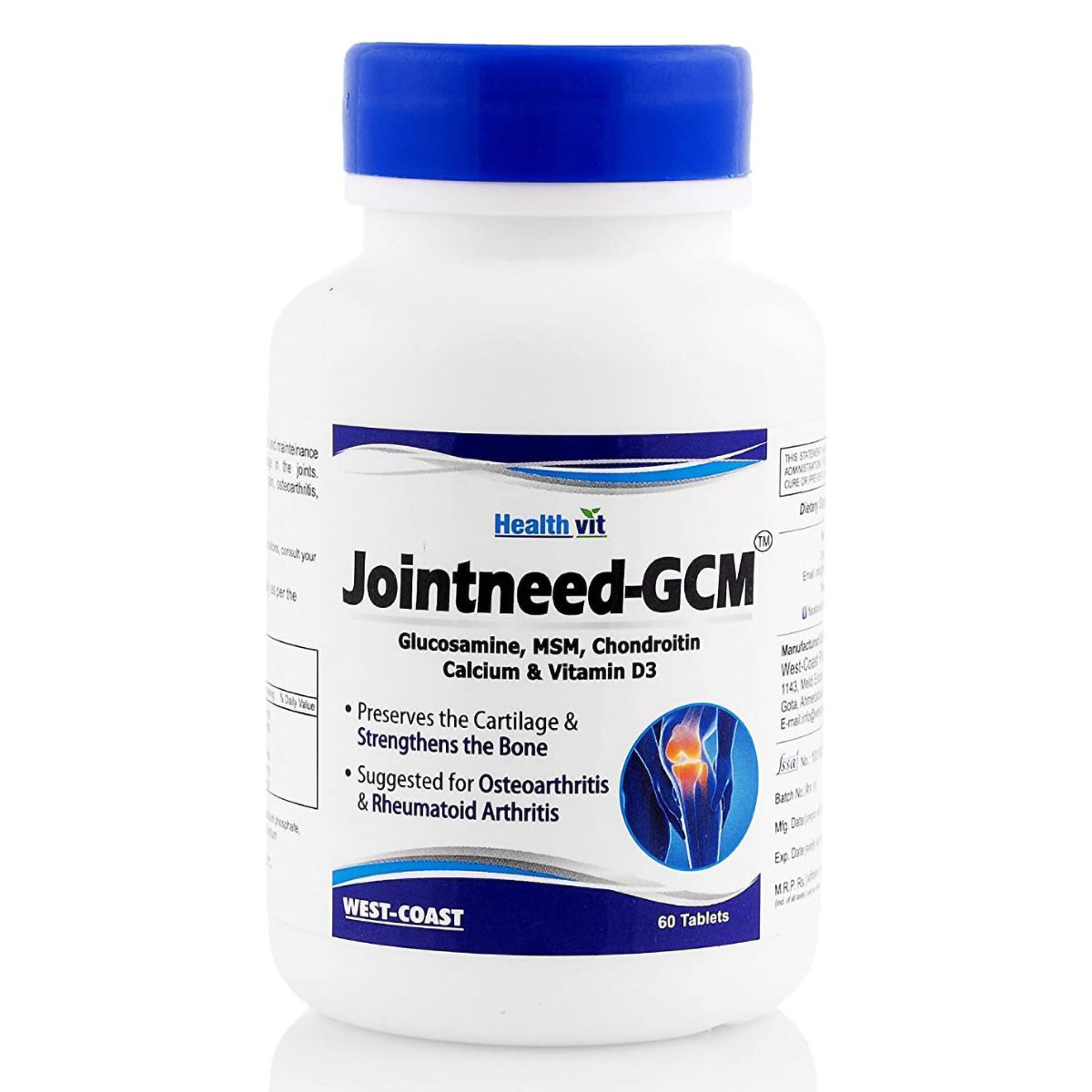 Healthvit Jointneed-GCM, 60 Tablets, Pack of 1 Healthvit Jointneed-GCM, 60 Tablets, Pack of 1