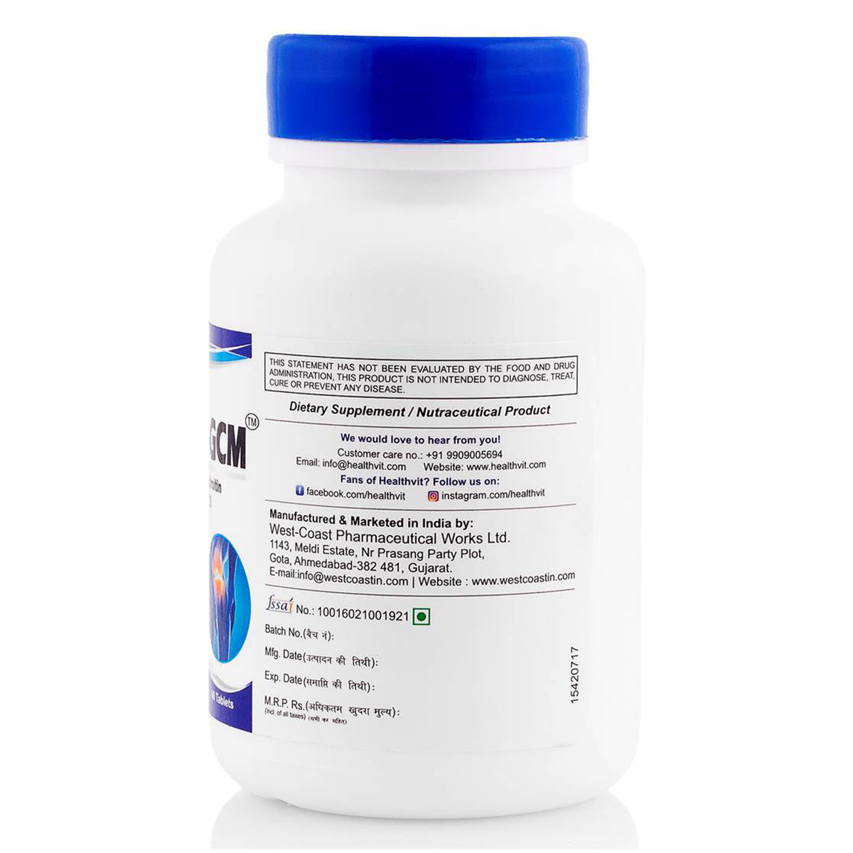 Healthvit Jointneed-GCM, 60 Tablets, Pack of 1 Healthvit Jointneed-GCM, 60 Tablets, Pack of 1