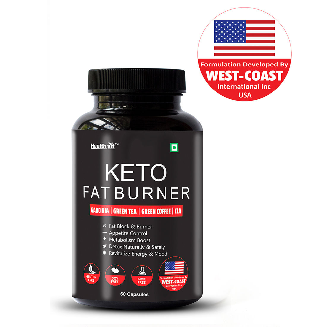 Buy Healthvit Keto Fat Burner, 60 Capsules Online