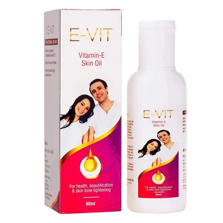 Healthvit E-Vit Vitamin-E Skin Oil 60 ml | Vitamin E | Fight Wrinkles And Age Spots | For Skin Tone Lightening | For Rough & Dry Skin