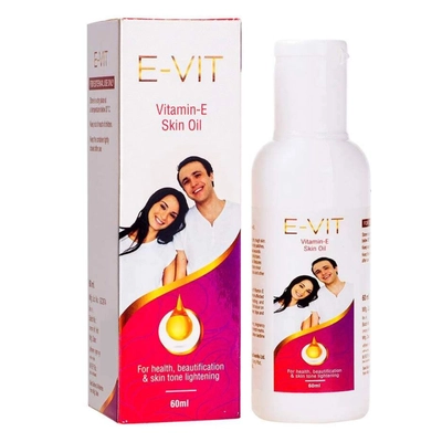 Healthvit E-Vit Vitamin-E Skin Oil 60 ml | Vitamin E | Fight Wrinkles And Age Spots | For Skin Tone Lightening | For Rough &amp; Dry Skin, Pack of 1