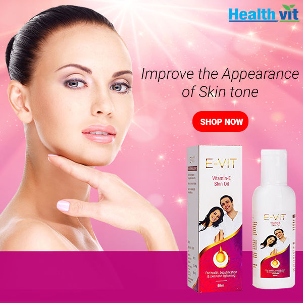 Healthvit E-Vit Vitamin-E Skin Oil, 60 ml, Pack of 1 