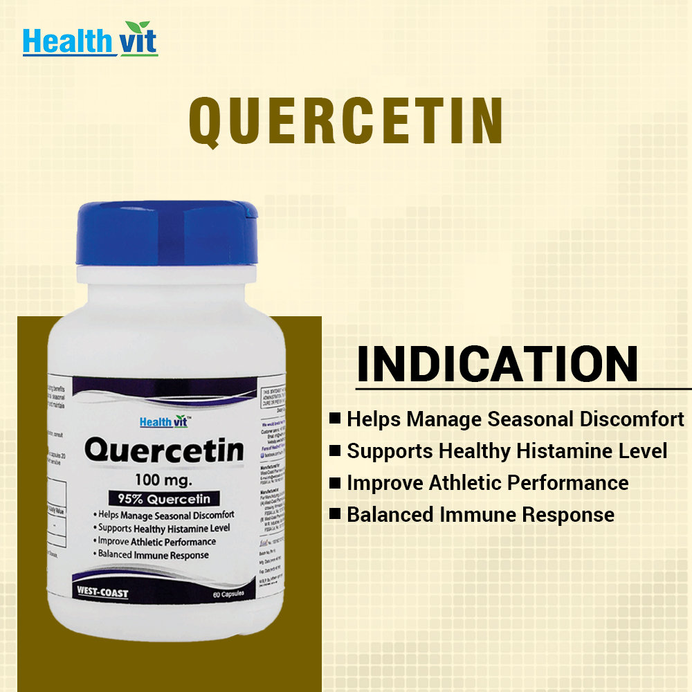 Healthvit Quercetin 100 mg, 60 Capsules, Pack of 1 Healthvit Quercetin 100 mg, 60 Capsules, Pack of 1