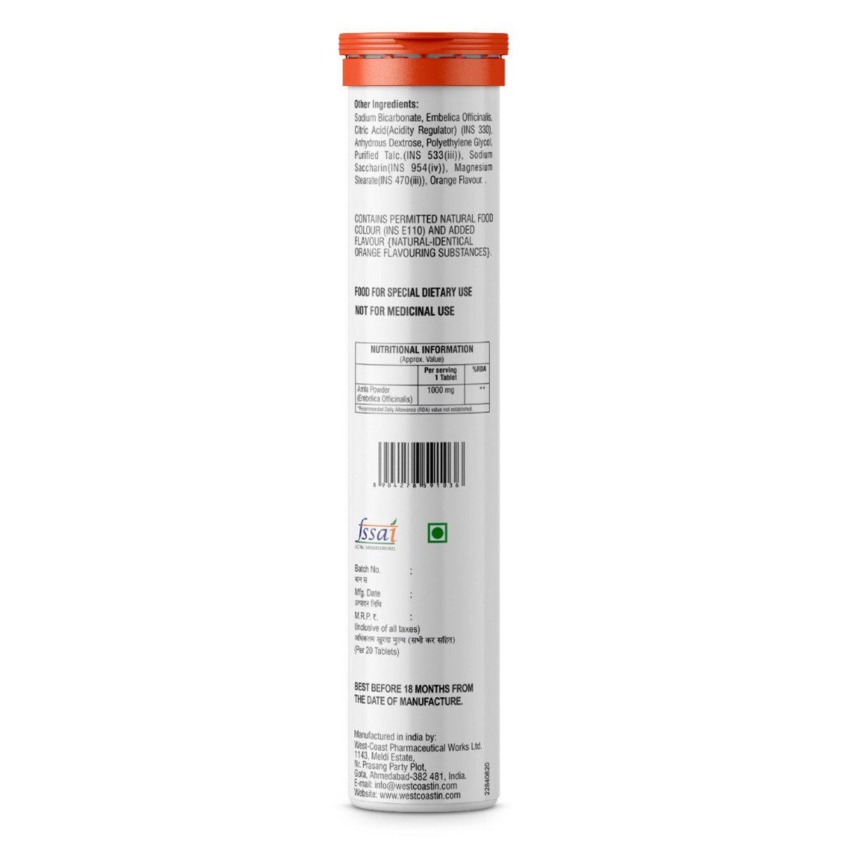 Healthvit C-Vitan Orange Flavour Effervescent, 20 Tablets, Pack of 1 Healthvit C-Vitan Orange Flavour Effervescent, 20 Tablets, Pack of 1