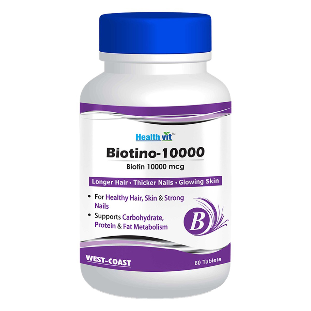 Healthvit Biotino 10000, 60 Tablets, Pack of 1 Healthvit Biotino 10000, 60 Tablets, Pack of 1