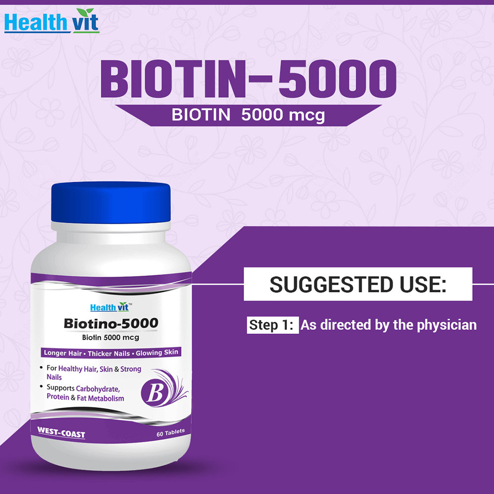 Healthvit Biotino 5000, 60 Tablets, Pack of 1 Healthvit Biotino 5000, 60 Tablets, Pack of 1