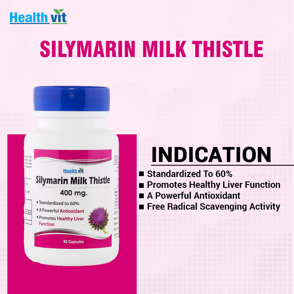 Healthvit Silymarin Milk Thistle 400 mg, 60 Capsules Price, Uses, Side
