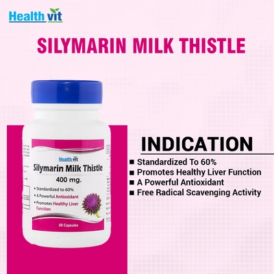 Healthvit Silymarin Milk Thistle 400 mg, 60 Capsules, Pack of 1