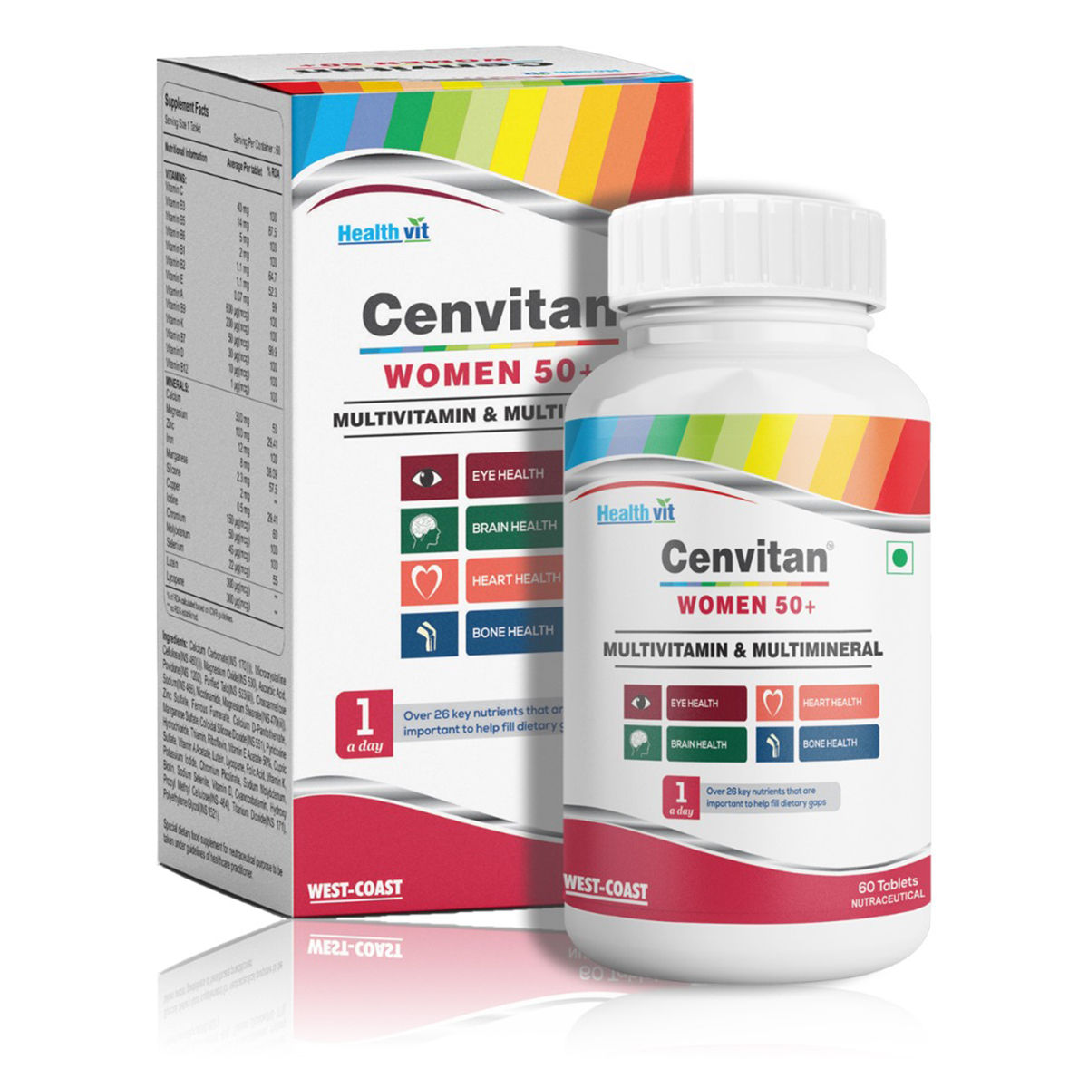 Buy Healthvit Cenvitan Women 50+ Multivitamins & Multimineral, 60 Tablets Online