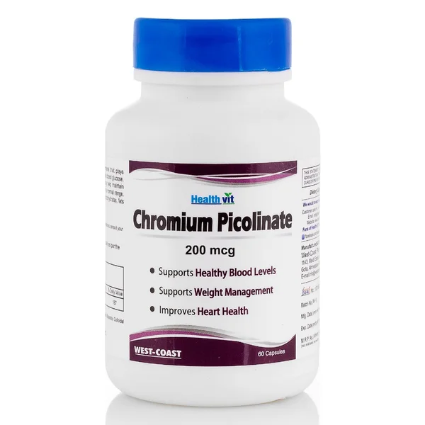 Healthvit Chromium Picolinate 200 mg, 60 Capsules, Pack of 1