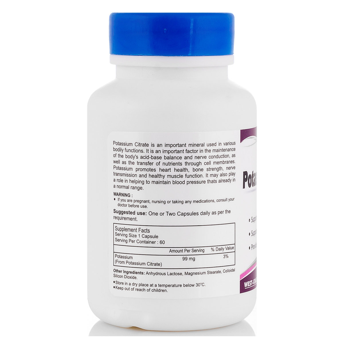 Healthvit Potassium Citrate 99 mg, 60 Capsules, Pack of 1 Healthvit Potassium Citrate 99 mg, 60 Capsules, Pack of 1