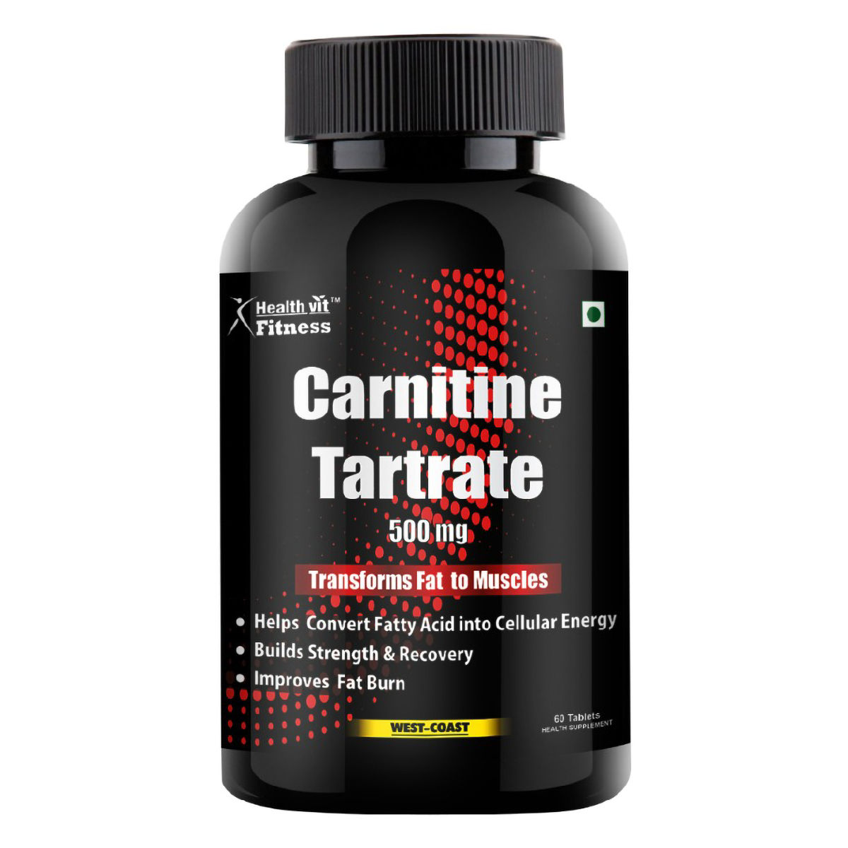 Buy Healthvit L-Carnitine L-Tartrate 500 mg, 60 Tablets Online